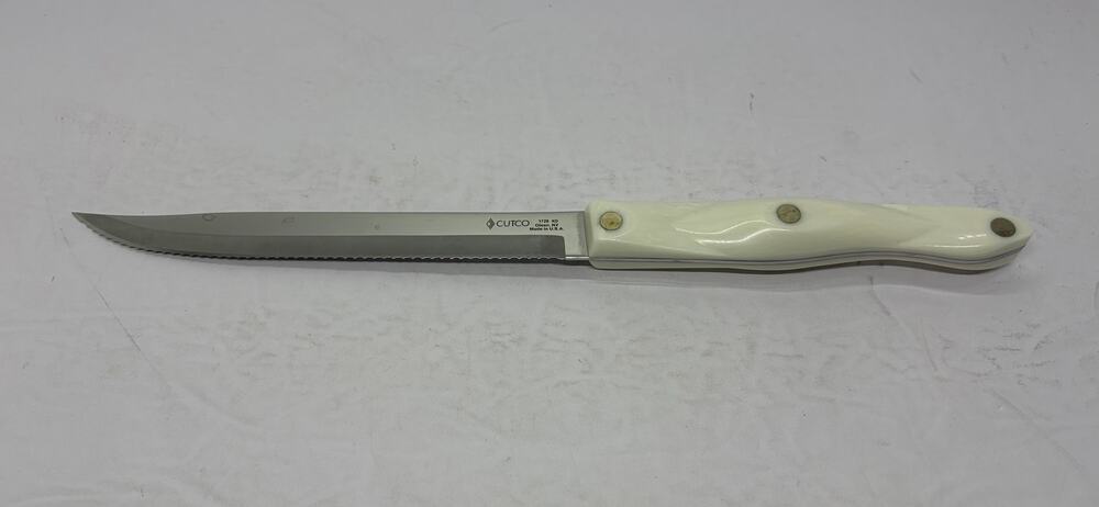 Cutco 1729 KD Petite Carver Serrated Blade Kitchen Knife Pearl White Handle USA